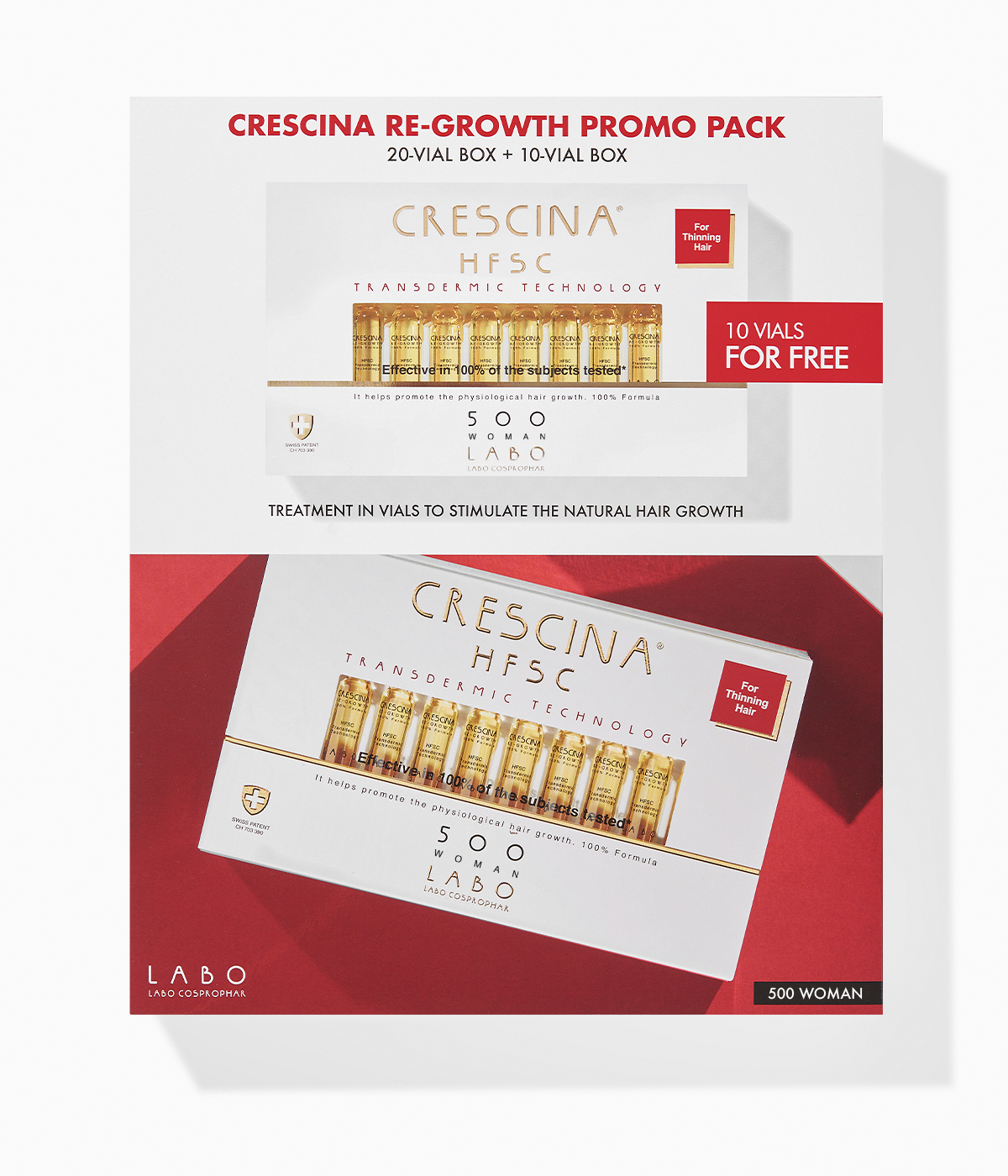 Crescina Transdermic HFSC Ανάπτυξη Woman Promo Pack 20+10 φιαλίδια